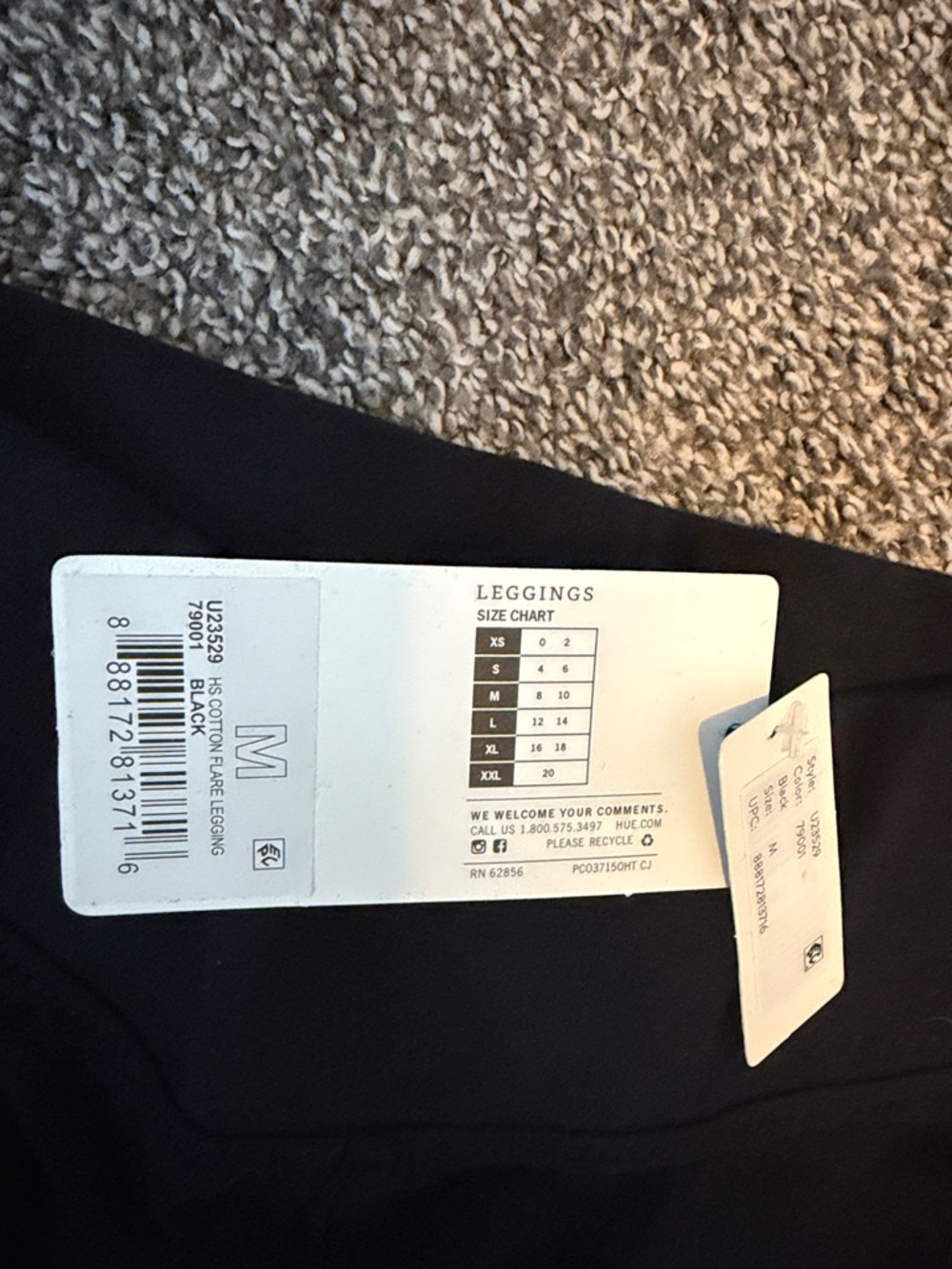 New Hue Studio Black High Rise Flare Leggings Women’s Medium - Picture 2 of 7